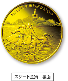 B スケート金貨 裏面