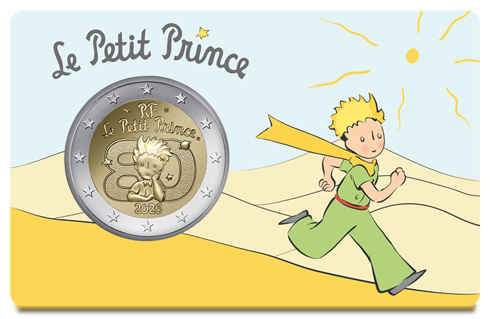 『星の王子さま』2ユーロ記念貨　砂漠を駆け抜ける王子さま