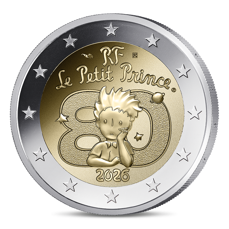 『星の王子さま』2ユーロ記念貨デザイン面