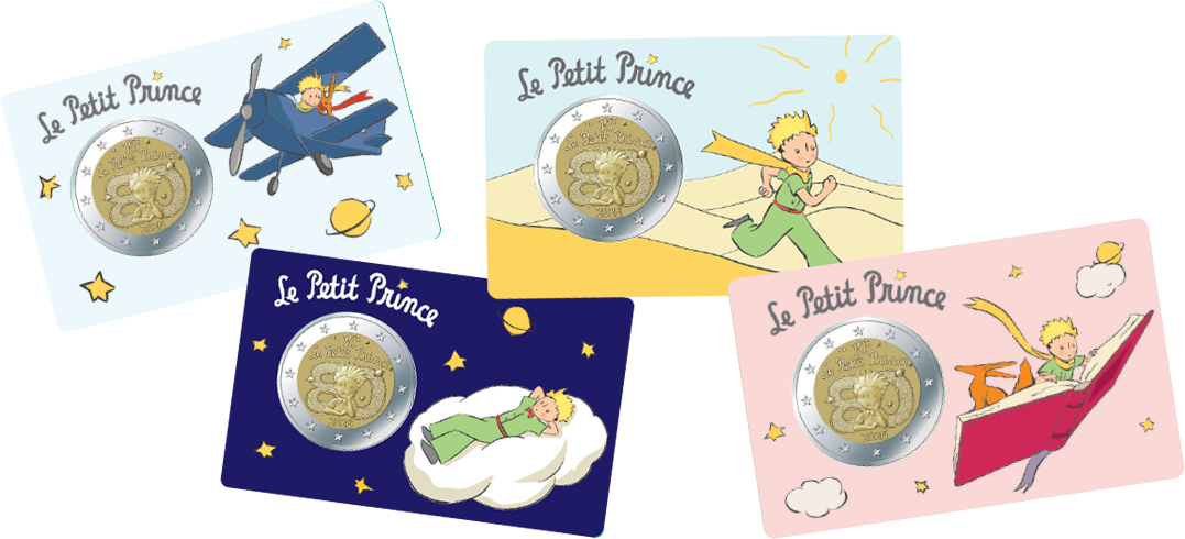 ブリスターパック入り『星の王子さま』2ユーロ記念貨(4種)