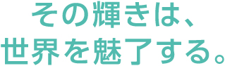 その輝きは、世界魅了する。